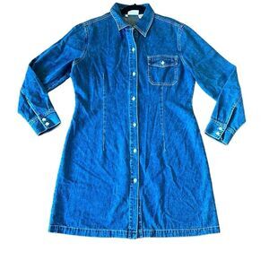 Vintage Willi Smith Blue Denim Midi Dress